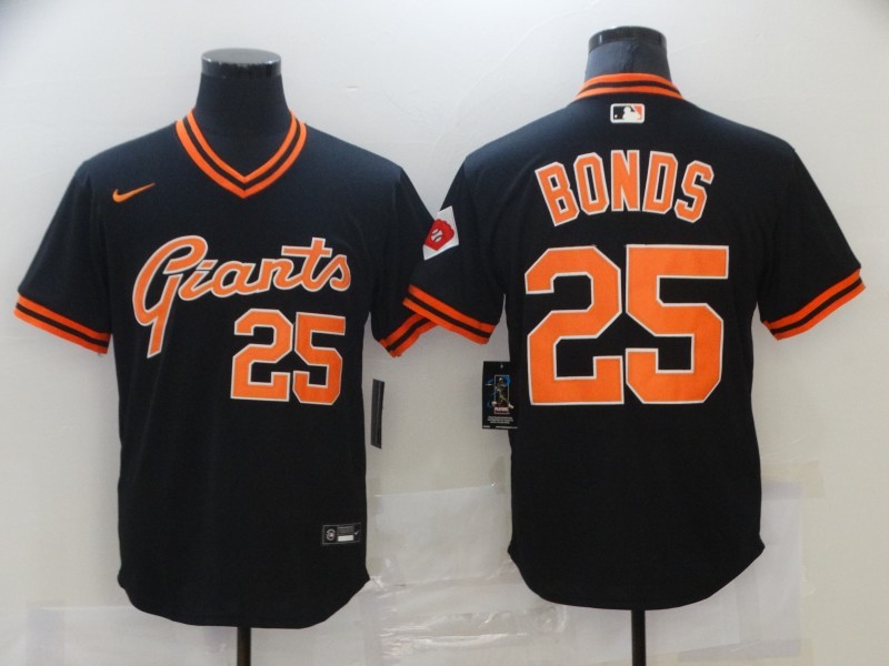 Men's San Francisco Giants Barry Bonds #25 Black Jersey